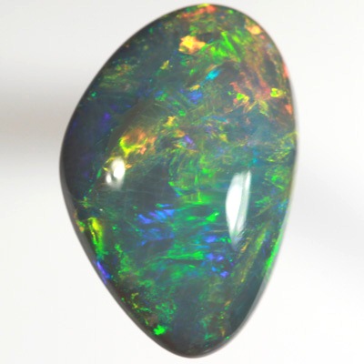 SOLID BLACK OPAL Bright gemmy rolling flashes over a high dome SEE VIDEO